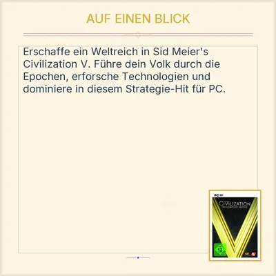 Sid Meier's Civilization V Gold Edition PC Strategiespiel ab 12