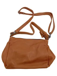 BURKELY Damen Umhängetasche Leder Cognac Braun Crossbody Bag Casual 1