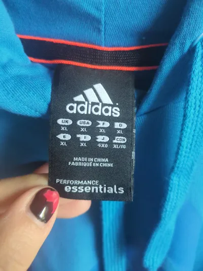 Adidas Hoodie Herren XL Blau Performance Essentials Kapuzenpullover