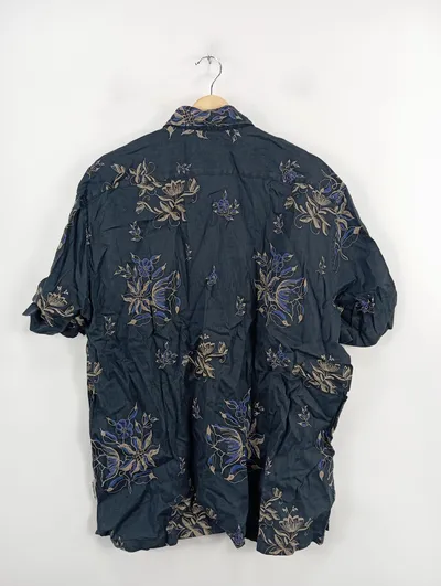 Marc O'Polo Herren Freizeithemd Gr. 54 XXL Blau Blumenmuster Leinen Regular Fit