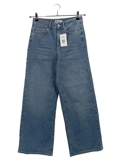 ONLY Damen Jeans Wide Fit Blau Gr. 38 W29, L31 Casual