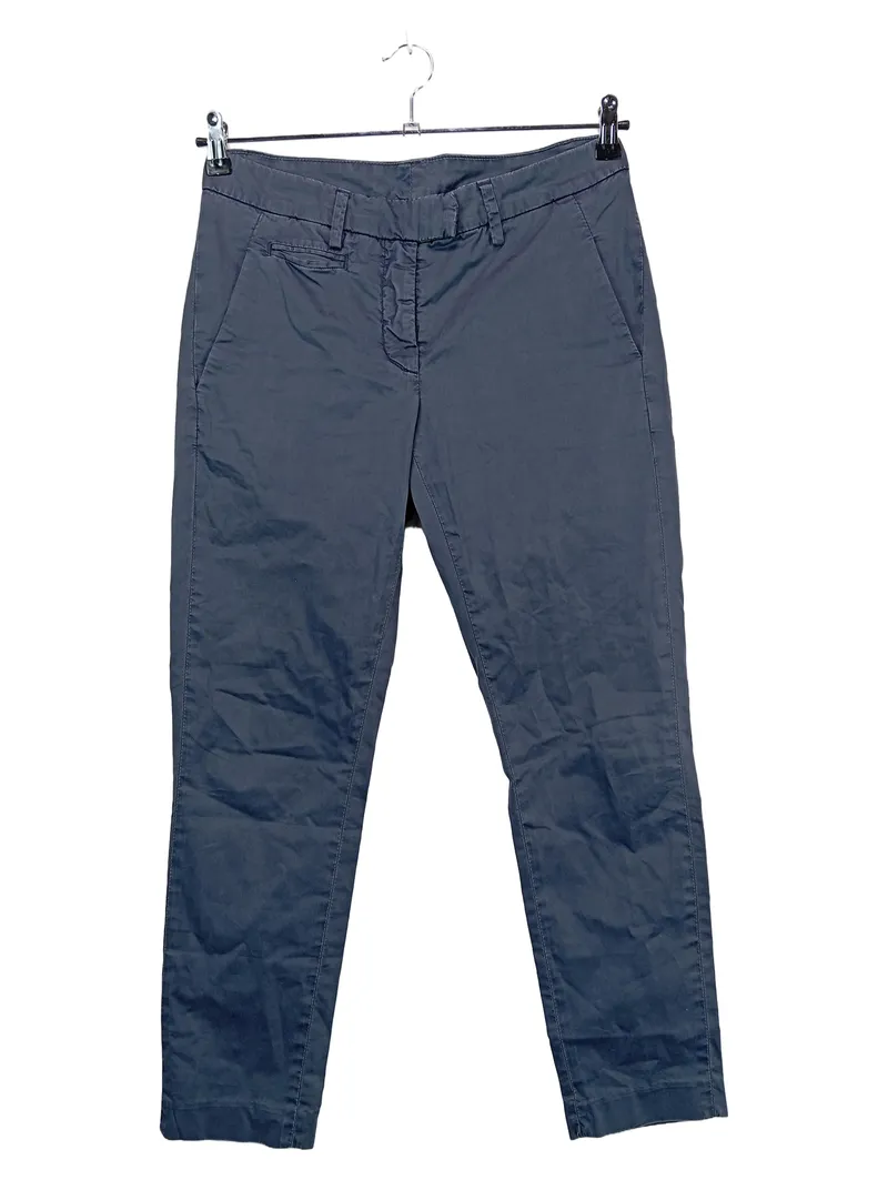 Dondup Damen Stoffhose Chino Dunkelblau Gr. 40 W31 L Casual Baumwolle 1