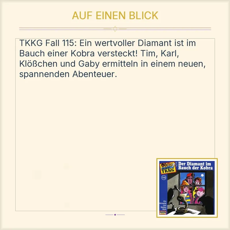 TKKG Folge 115 Der Diamant im Bauch der Kobra Hörspiel CD Europa Stefan Wolf 2