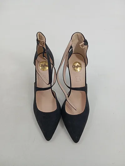 Buffalo Damen Pumps Schwarz Gr. 37 Riemchen Elegant Stiletto Absatz