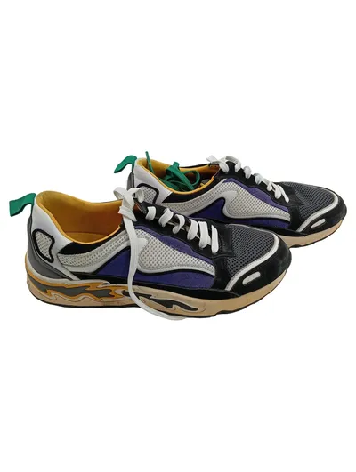 Sandro Paris Damen Sneaker Low Gr. 39 Mehrfarbig Lila Schwarz Weiß