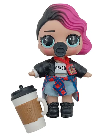 L.O.L. Surprise! Spielfigur Puppe AB, CD Rocker Mädchen mit Kaffeebecher 8cm