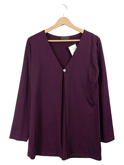 EMME Interactive Strickjacke Damen Gr. 36 S Lila Basic Cardigan Langarm