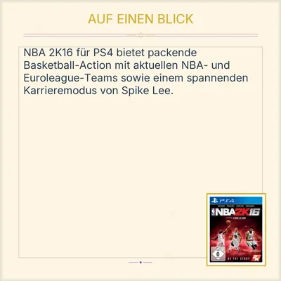 NBA 2K16 PS4 Basketball Sportspiel PlayStation 4
