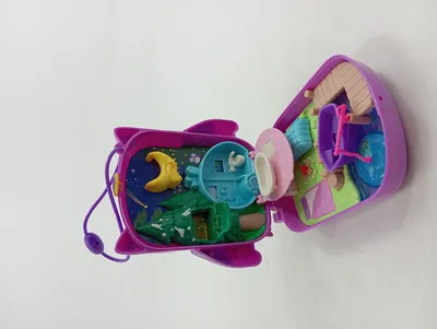 Polly Pocket Eule Spielzeug Anhänger Camping Spielfiguren-Set Komplett Lila