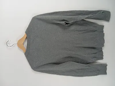 Abercrombie & Fitch Herren Pullover V-Ausschnitt Grau Gr. 38 Kaschmir-Mix