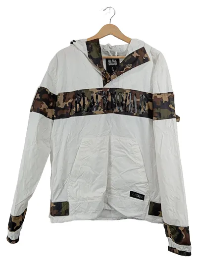 Black Squad Anorak Jacke Herren Gr. L Camouflage Weiß Windbreaker