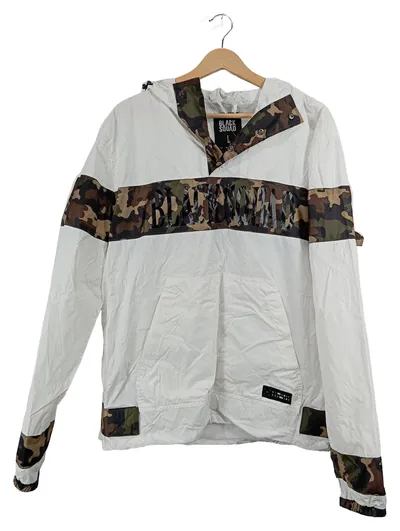 Black Squad Anorak Jacke Herren Gr. L Camouflage Weiß Windbreaker