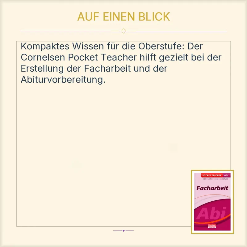 Cornelsen Pocket Teacher Facharbeit Oberstufe Abitur Prüfungsvorbereitung Buch 4