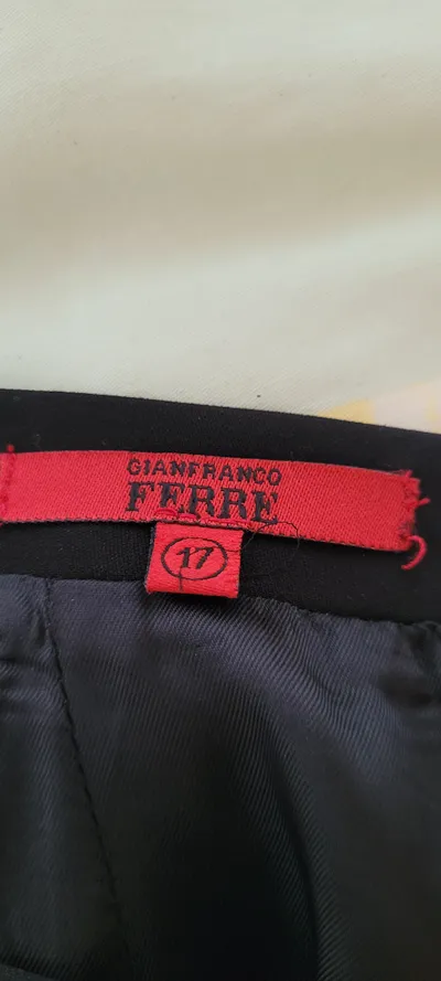 Gianfranco Ferré Bleistiftrock Damen Schwarz Gr. 44 XXL Viskose Klassisch