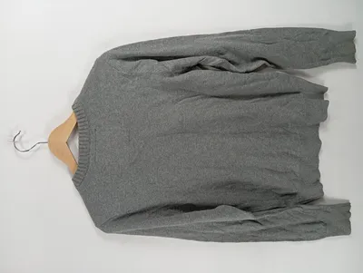 Abercrombie & Fitch Herren Pullover V-Ausschnitt Grau Meliert Gr. 38 M