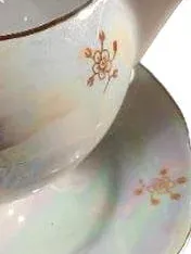 Kahla Sauciere Porzellan Vintage Blumenmuster Weiß 12 cm