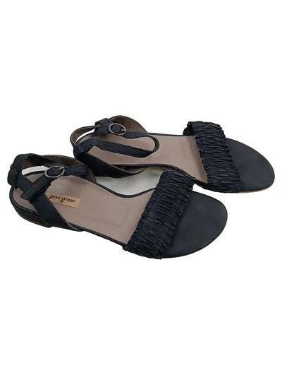 Paul Green Sandalen Damen Schwarz Leder Casual Größe 37