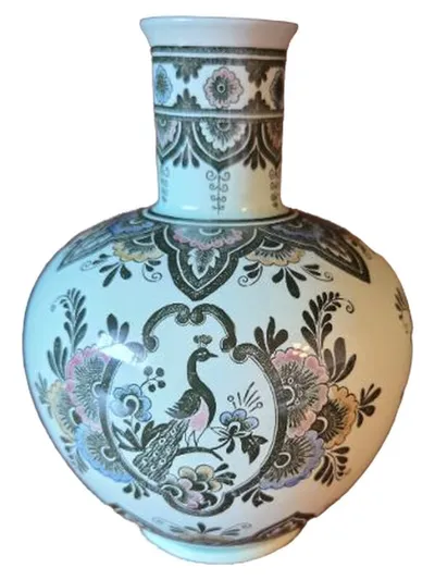 Villeroy & Boch Vase Paon Porzellan bauchig weiß 21cm Pfau Motiv Klassisch