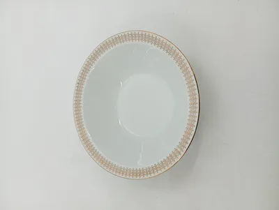 Colditz Servierschüssel Porzellan Weiß Goldrand 23 cm Klassisch