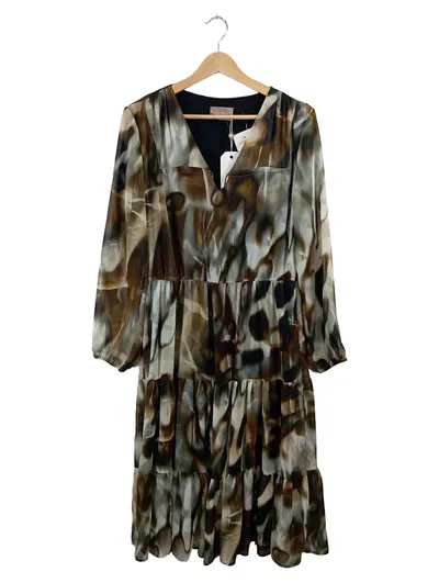Cartoon Damen Blusenkleid Midi Gr. 38 Mehrfarbig Abstrakt Bohemian