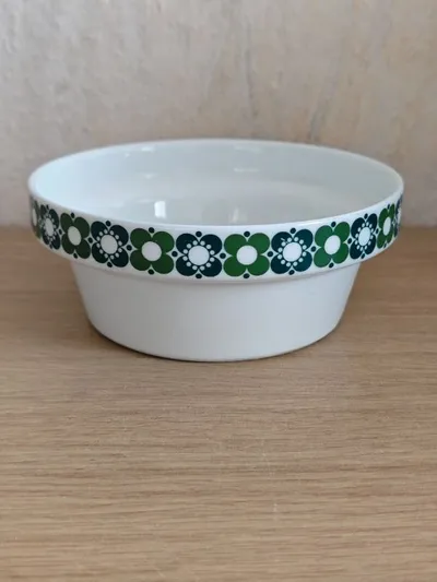 Thomas Germany Porzellan Schüssel Dekoschale Blumenmuster Grün Weiß Retro