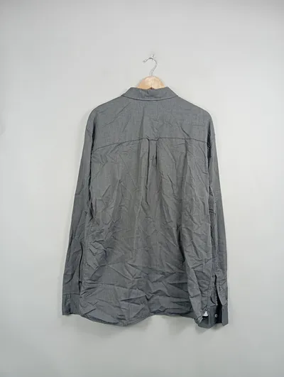 Bogner Jeans Freizeithemd Herren Grau Meliert Langarm Button-Down Gr. 52 XL