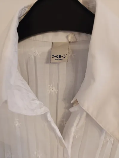 SE-Blusen Stenau Damen Bluse Weiß Gr. 40 Stickerei 3/4-Arm Baumwolle