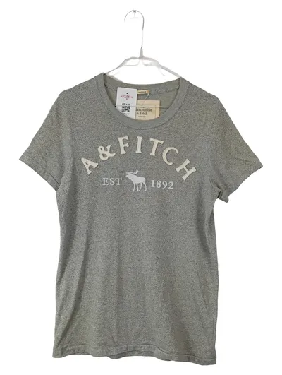 Abercrombie & Fitch Herren T-Shirt Gr. S Grau Logo Muscle Fit