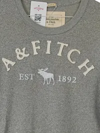 Abercrombie & Fitch Herren T-Shirt Gr. S Grau Logo Muscle Fit 4