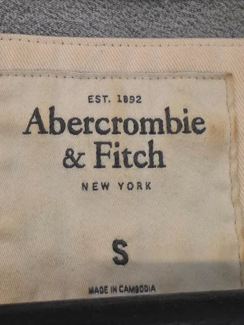 Abercrombie & Fitch Herren T-Shirt Gr. S Grau Logo Muscle Fit 6
