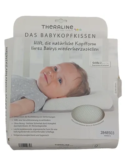 Theraline Babykopfkissen Größe 2 ab 7 kg Weiß 26x23 cm