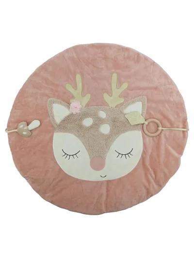Bieco Babydecke Krabbeldecke Reh Rosa 70x70 cm Polyester