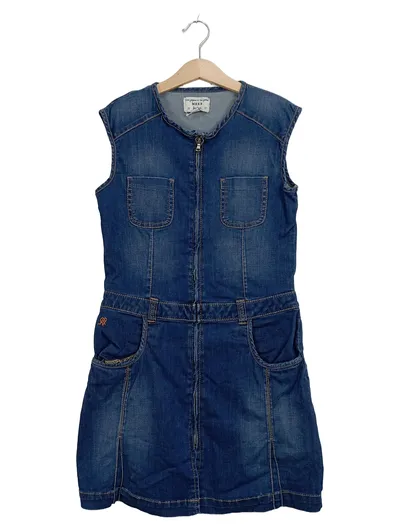 MEXX Jeanskleid Mädchen Gr. 152 Blau Denim Reißverschluss Casual