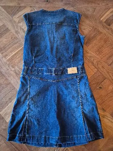 MEXX Jeanskleid Mädchen Gr. 152 Blau Denim Reißverschluss Casual