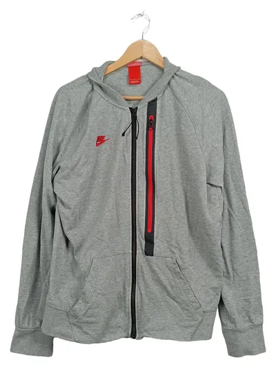 Nike Herren Trainingsjacke Kapuzenjacke Grau Gr. L Baumwolle Sportlich