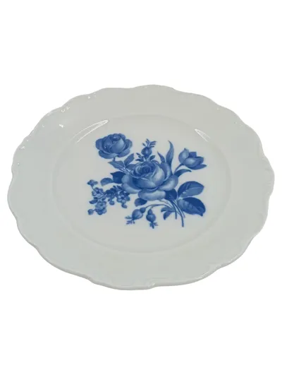 Schumann Arzberg Essteller Echt Cobalt Inglasur Blaues Rosenmuster 20cm