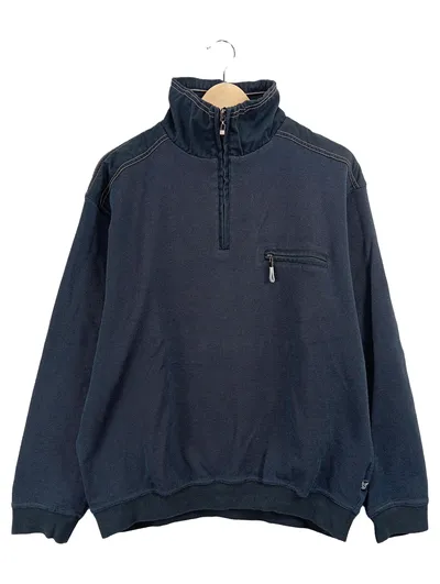 Hajo Herren Pullover Blau Gr. 52 XL 1, 4 Zip Brusttasche Casual