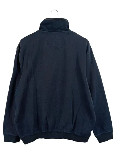 Hajo Herren Pullover Blau Gr. 52 XL 1, 4 Zip Brusttasche Casual