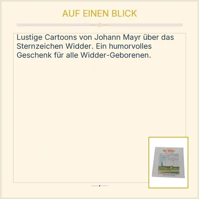 Der Widder Johann Mayr Cartoons Geschenkbuch Sternzeichen Humor