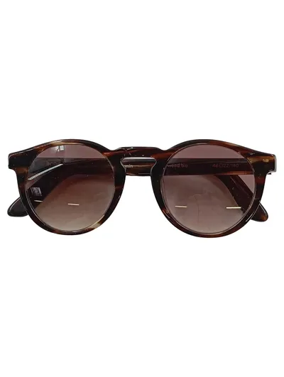 Ace & Tate Sonnenbrille Damen Herren Braun 46, 22 Retro wood bio