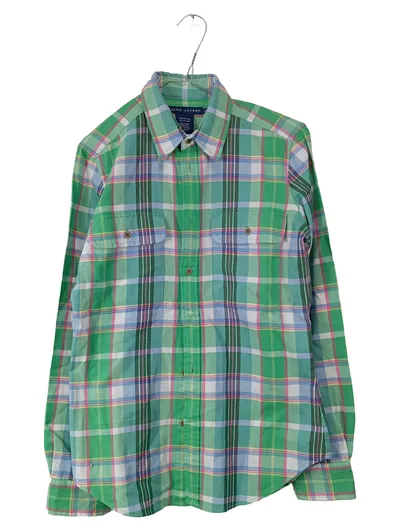 Ralph Lauren Kinder Hemd Gr. 128 Kariert Grün Baumwolle Langarm
