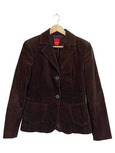 Esprit Damen Cordjacke Blazer Braun Gr. 38 M Klassisch Baumwolle