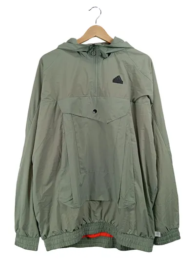 adidas Herren Windjacke Anorak Windbreaker Oliv Gr. 46 S Kapuze