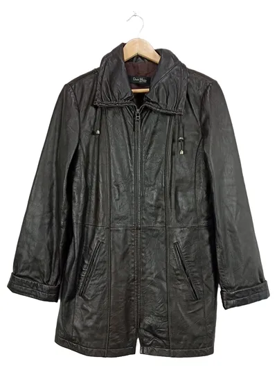 David Moore Lederjacke Damen Gr. 36 S Braun Klassisch