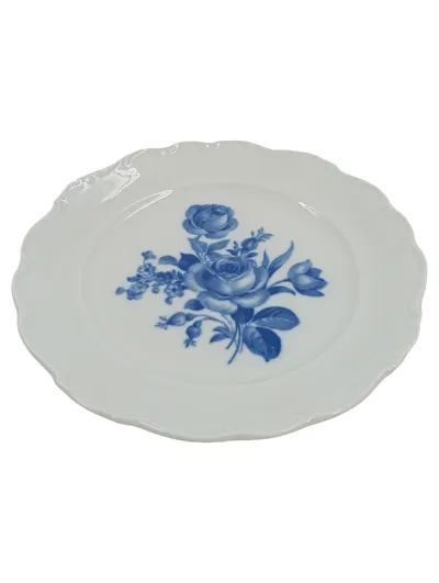 Schumann Arzberg Kuchenteller Echt Cobalt Rosen Porzellan 20 cm Weiß