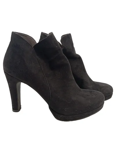 Tamaris Stiefelette Damen Gr. 38 Schwarz Elegant Textil Absatz 10 cm