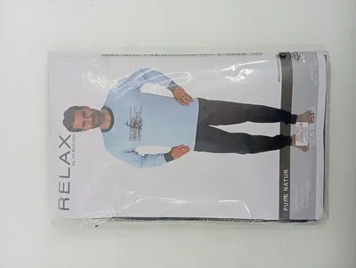 RELAX Herren Schlafanzug Pyjama Pure Natur Blau Gr. 52 100% Baumwolle