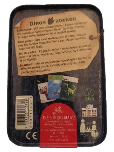 T-Rex World Dinos zocken Kartenspiel Die Spiegelburg 36 Karten ab 5