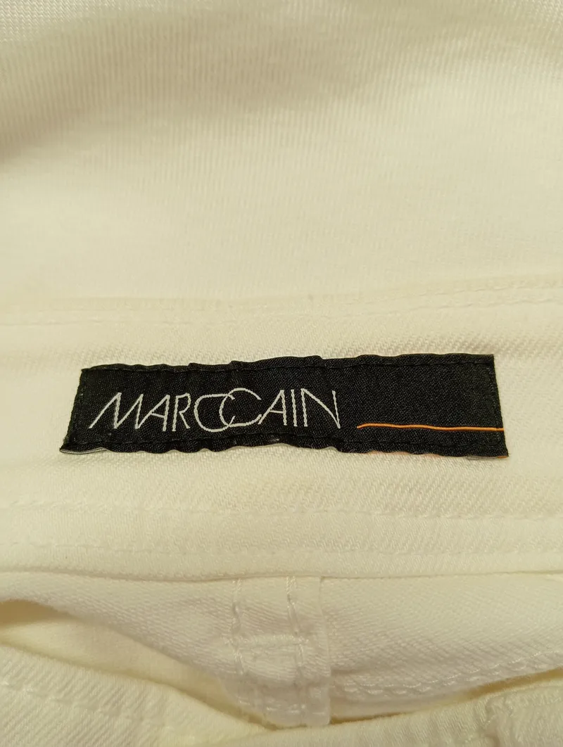 Marc Cain Destroyed Jeans Hose Damen Weiß Gr. 34 W26 XS Ripped Used Look 3