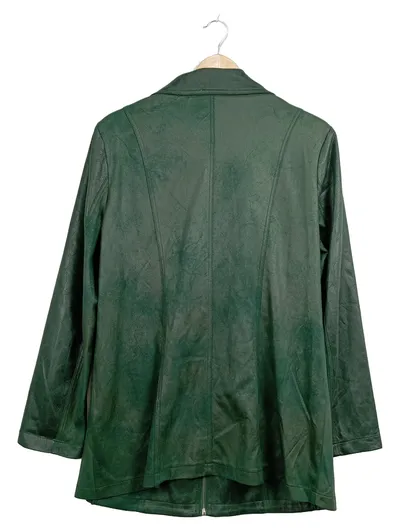 Pfeffinger Damen Lederjacke Grün Gr. 44 XXL Casual Reißverschluss
